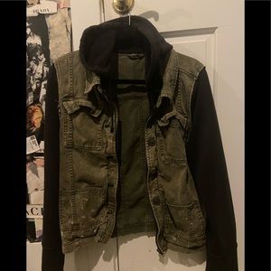 Distressed Army Jacket/hoodie